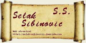 Selak Sibinović vizit kartica